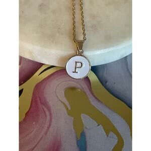 C Letter initial pendant necklace stainless steel